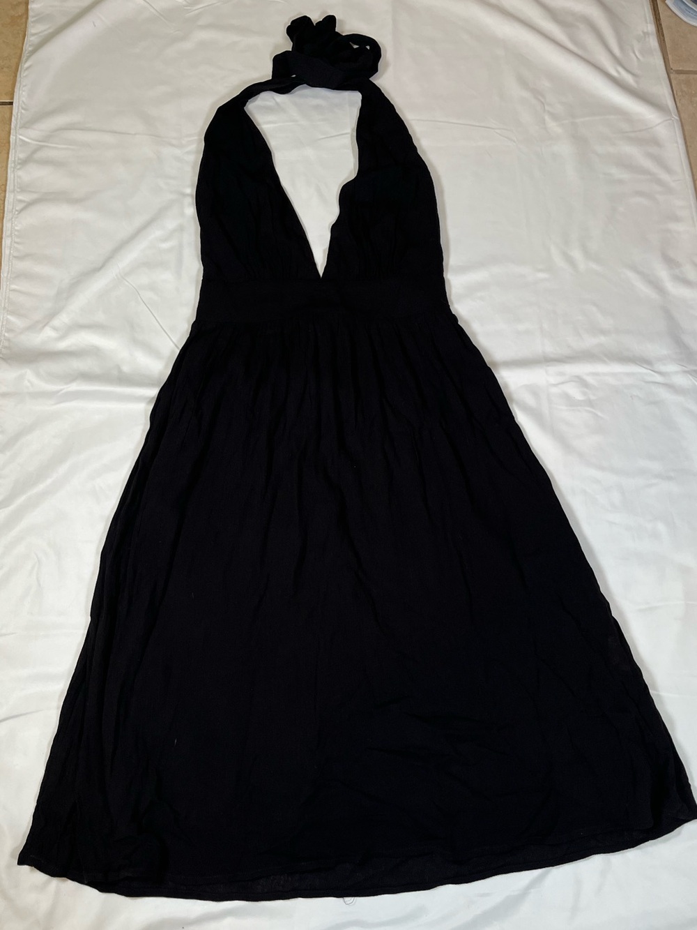 ModCloth Halter‎ Dress Size M Black flowy Cocktail
